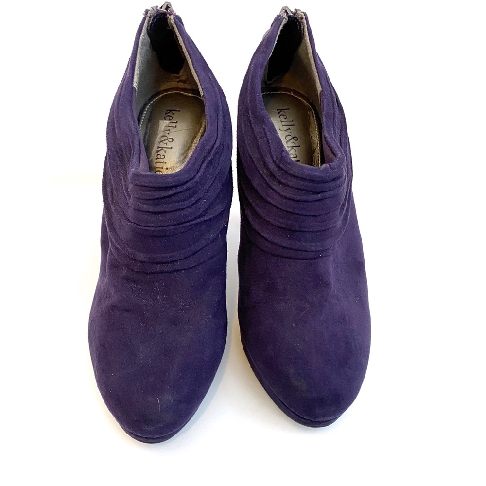 Kelly & Katie Purple Suede Ankle Boots Booties - Picture 4 of 8